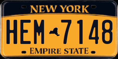 NY license plate HEM7148