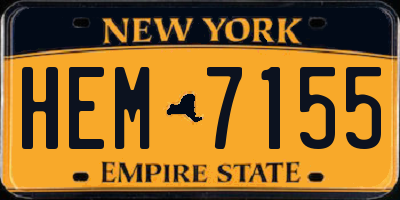 NY license plate HEM7155