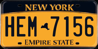 NY license plate HEM7156