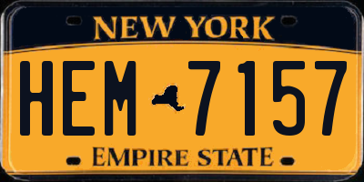 NY license plate HEM7157