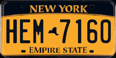 NY license plate HEM7160