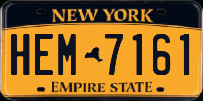 NY license plate HEM7161