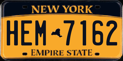 NY license plate HEM7162