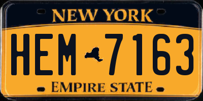 NY license plate HEM7163