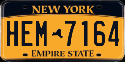 NY license plate HEM7164