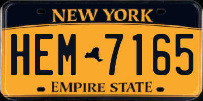 NY license plate HEM7165