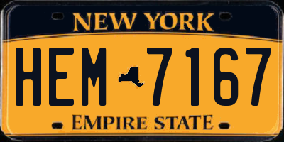 NY license plate HEM7167