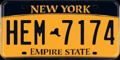 NY license plate HEM7174
