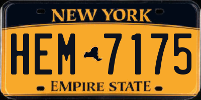 NY license plate HEM7175