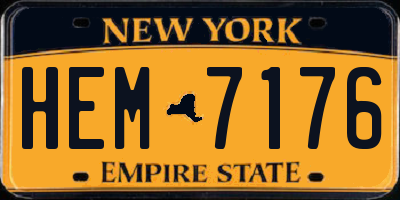 NY license plate HEM7176