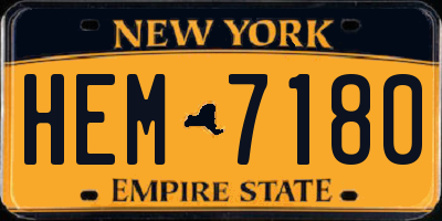 NY license plate HEM7180