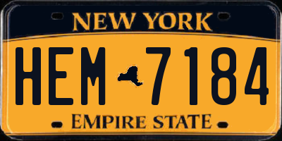 NY license plate HEM7184