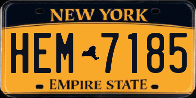 NY license plate HEM7185