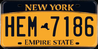 NY license plate HEM7186