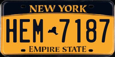 NY license plate HEM7187