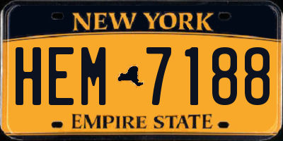 NY license plate HEM7188