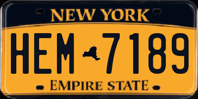 NY license plate HEM7189