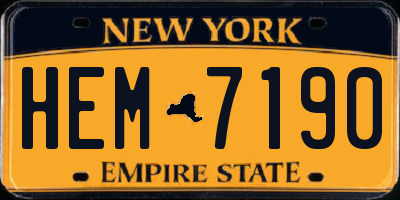 NY license plate HEM7190