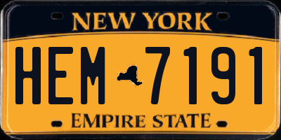 NY license plate HEM7191