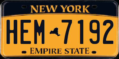 NY license plate HEM7192