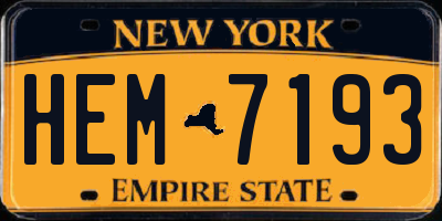 NY license plate HEM7193