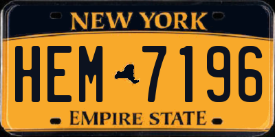 NY license plate HEM7196