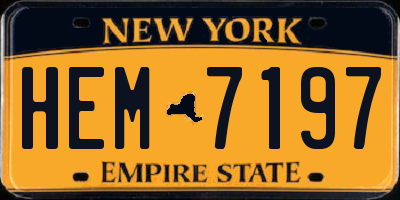 NY license plate HEM7197