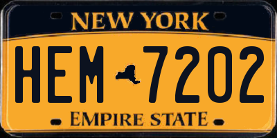 NY license plate HEM7202
