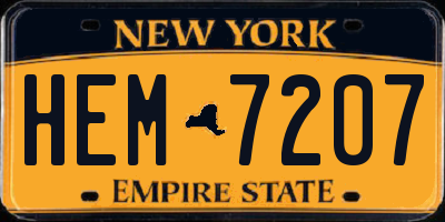 NY license plate HEM7207
