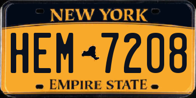NY license plate HEM7208
