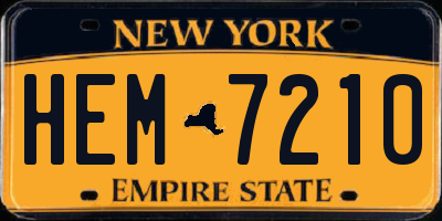 NY license plate HEM7210
