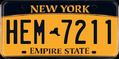NY license plate HEM7211