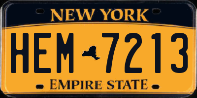 NY license plate HEM7213