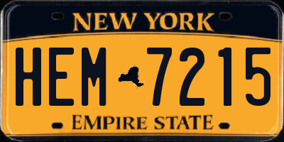 NY license plate HEM7215