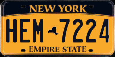 NY license plate HEM7224