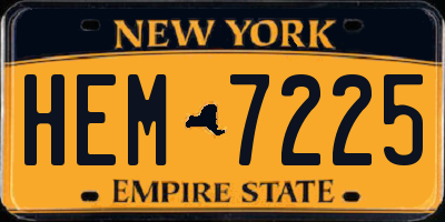 NY license plate HEM7225