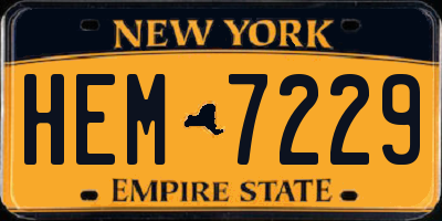 NY license plate HEM7229