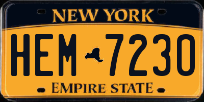 NY license plate HEM7230