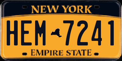 NY license plate HEM7241