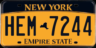 NY license plate HEM7244