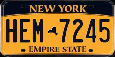 NY license plate HEM7245