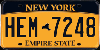 NY license plate HEM7248