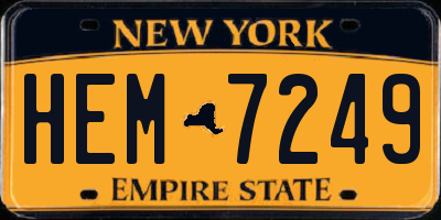 NY license plate HEM7249