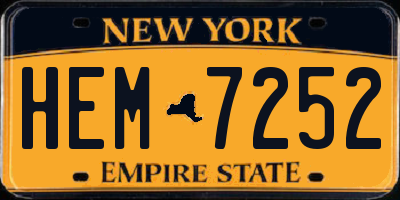 NY license plate HEM7252