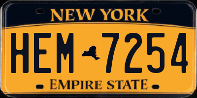 NY license plate HEM7254