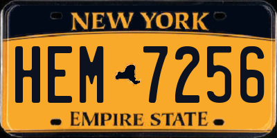 NY license plate HEM7256