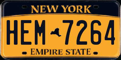 NY license plate HEM7264