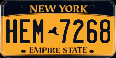 NY license plate HEM7268