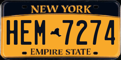 NY license plate HEM7274