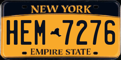 NY license plate HEM7276